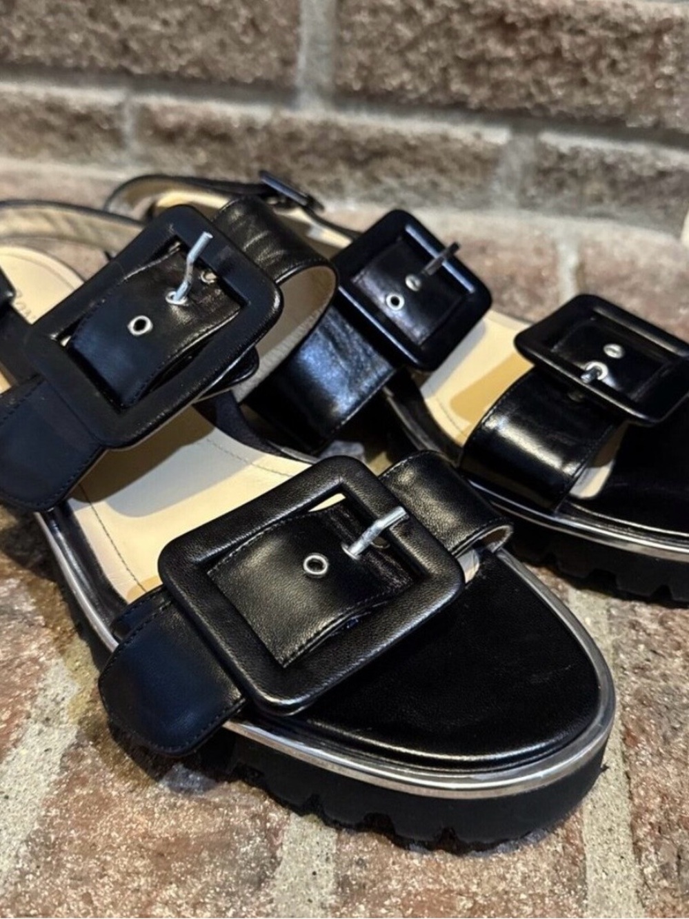 Ron White Callie Slingback Sandal Onyx Black Size 39.5 SIZE 9US